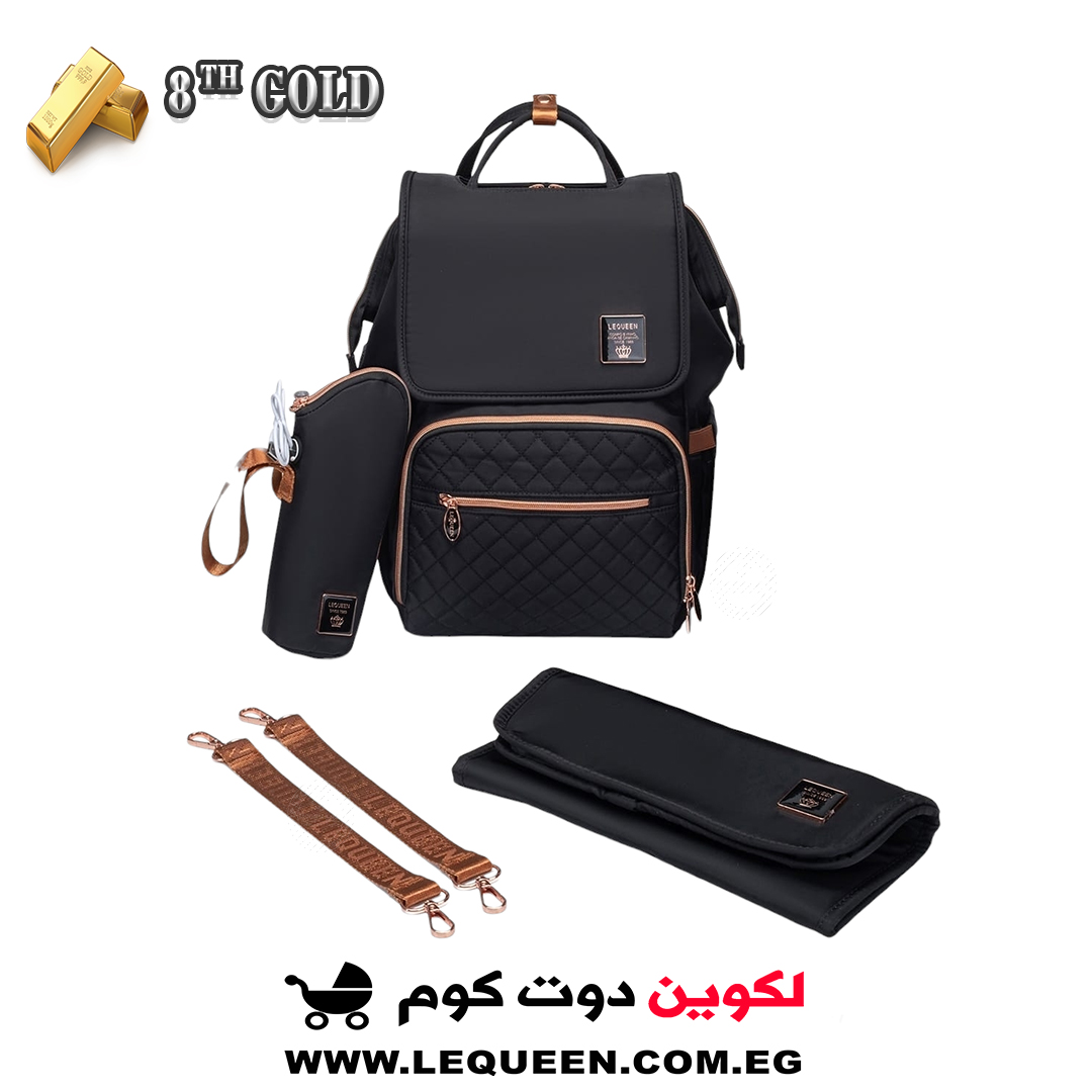 8th Gold Black cover mommy bag 8th lequeen gold